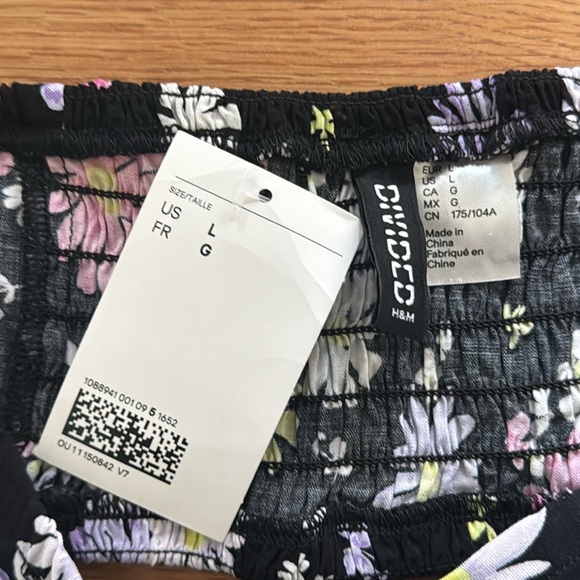 H&M Off-The-Shoulder Crop Top Floral - Picture 3 of 5